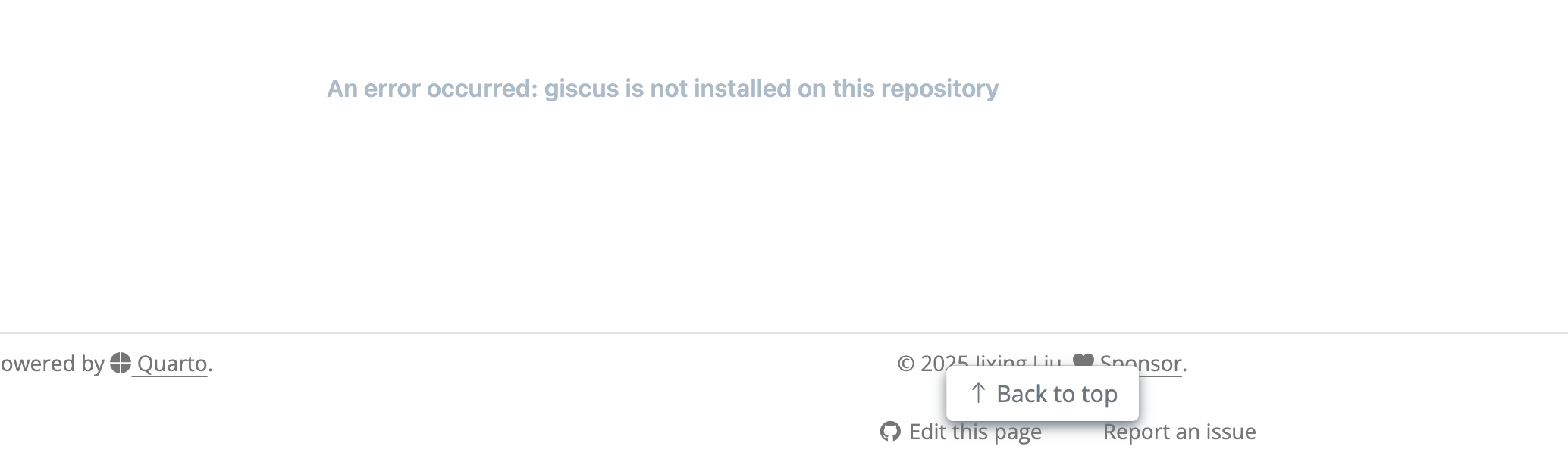 Quarto 博客界面显示 Giscus 评论系统配置，背景为代码编辑器和 GitHub Discussions 界面。
